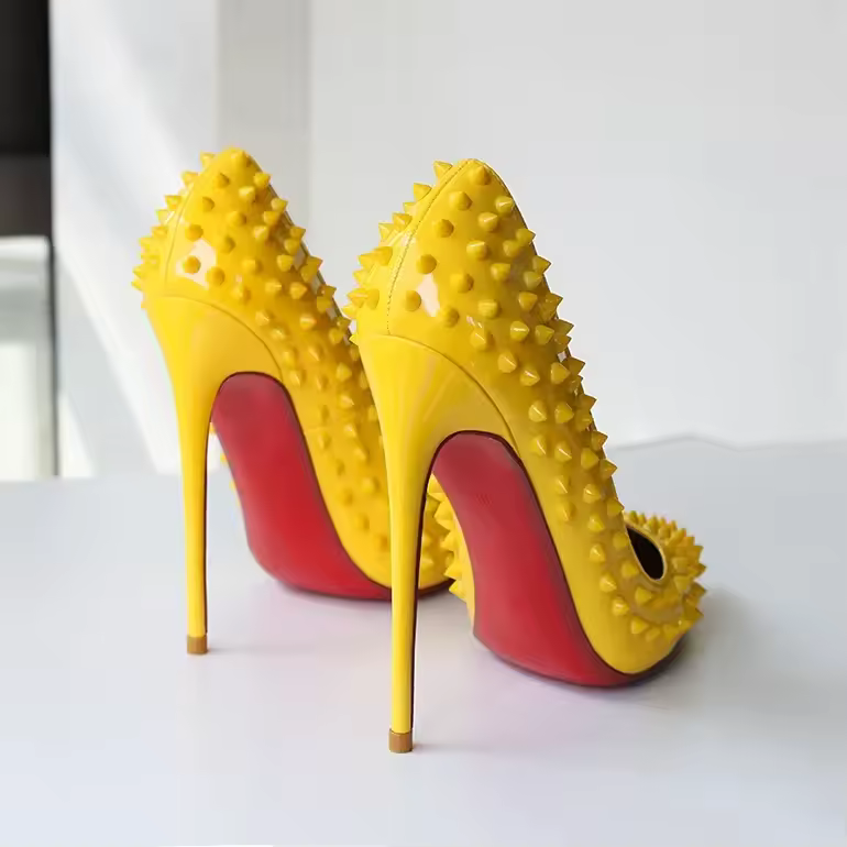 New Sexy Purple Inlaid Fashion High Heels Pink Rivet Professional Office Women's Shoes 12cm Large Temperament Single Shoes - AliExpress