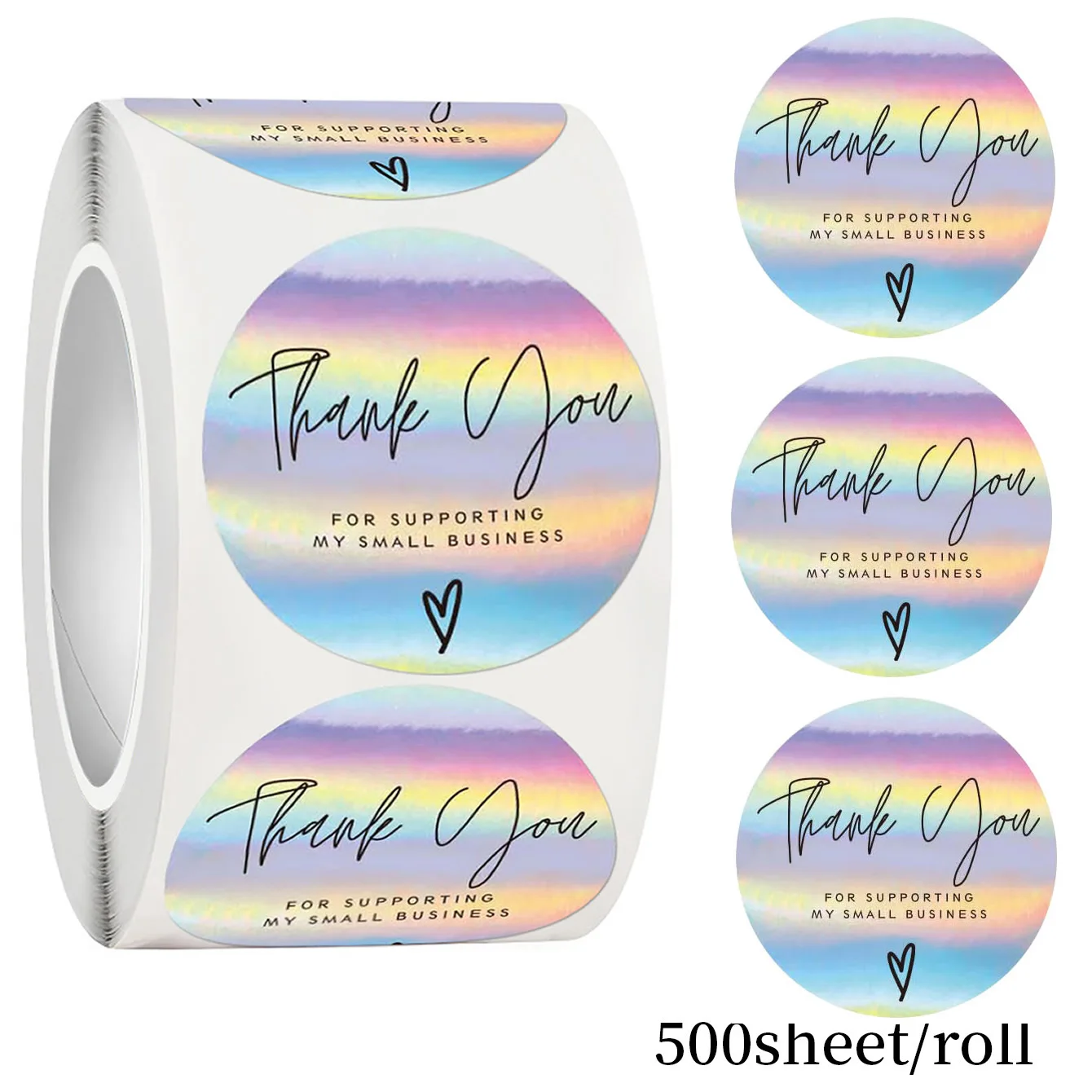 500pcs Laser Thank You Stickers Stationery DIY Label  Sticker Valentine Wedding Gift Decor Envelope Baking Gift Sealing