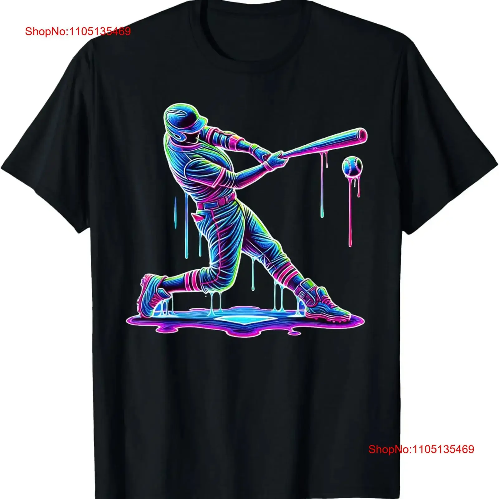 Ice Cream Drip Baseball Bat Player T Shirt vintage Washed Stylish Slightly Unisex streetwear homme Casual graphic Breathable
