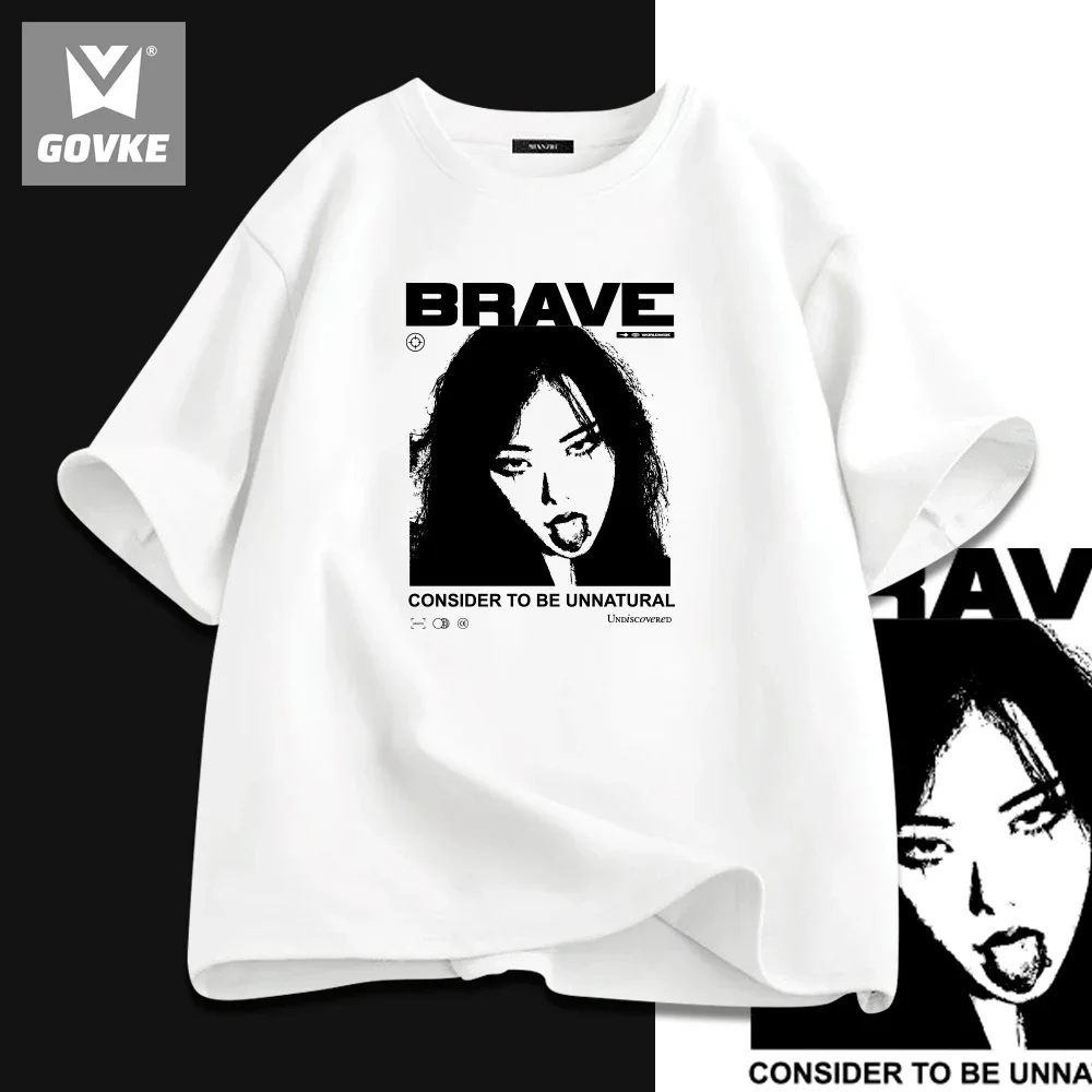 Brave Consider To Be Unnatural Graphic Printed T Shirts Cotton Men's  Short Sleeve  T Shirts Individuality Camiseta Halloween