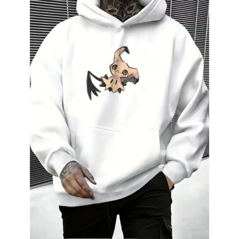 بوكيمون ميميكيو الفن طباعة هوديي للرجال والنساء 2025 الخريف/الشتاء جديد Y2K Harajuku حجم كبير البلوز غير رسمي