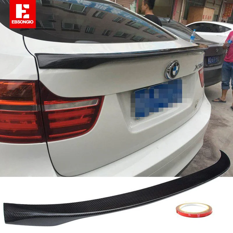 

EBSONGIO использовать для BMW X6 E71 задний спойлер багажника 2008-2014 года Настоящее углеродное волокно/FRP заднее крыло фотоаксессуары