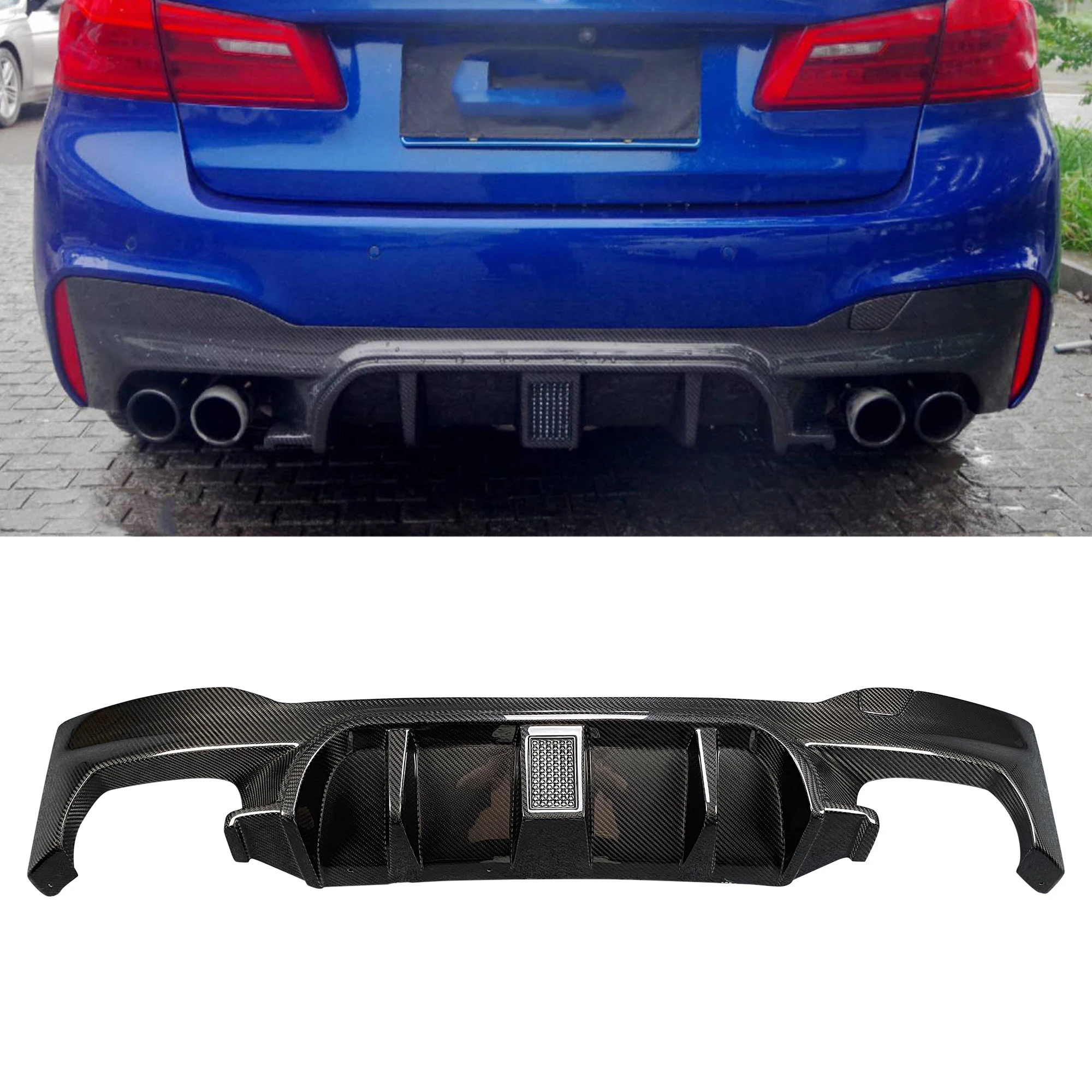 

F90 M5/G30 3D Style LED Carbon Fiber Rear Diffuser