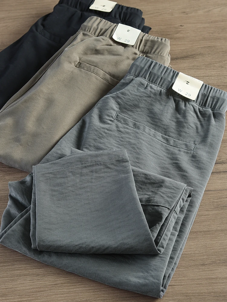 

Легкие летние мужские брюки из ледяного шелка: дышащие, свободные, эластичные, спортивные, прямые, модные