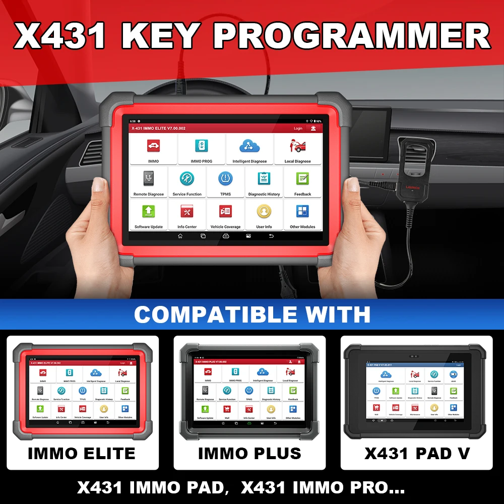 New LAUNCH X431 Car Key Programmer Smart Key Programming Tool IMMO Transponder Remote Generator for X431 Diagnostic Scanner
