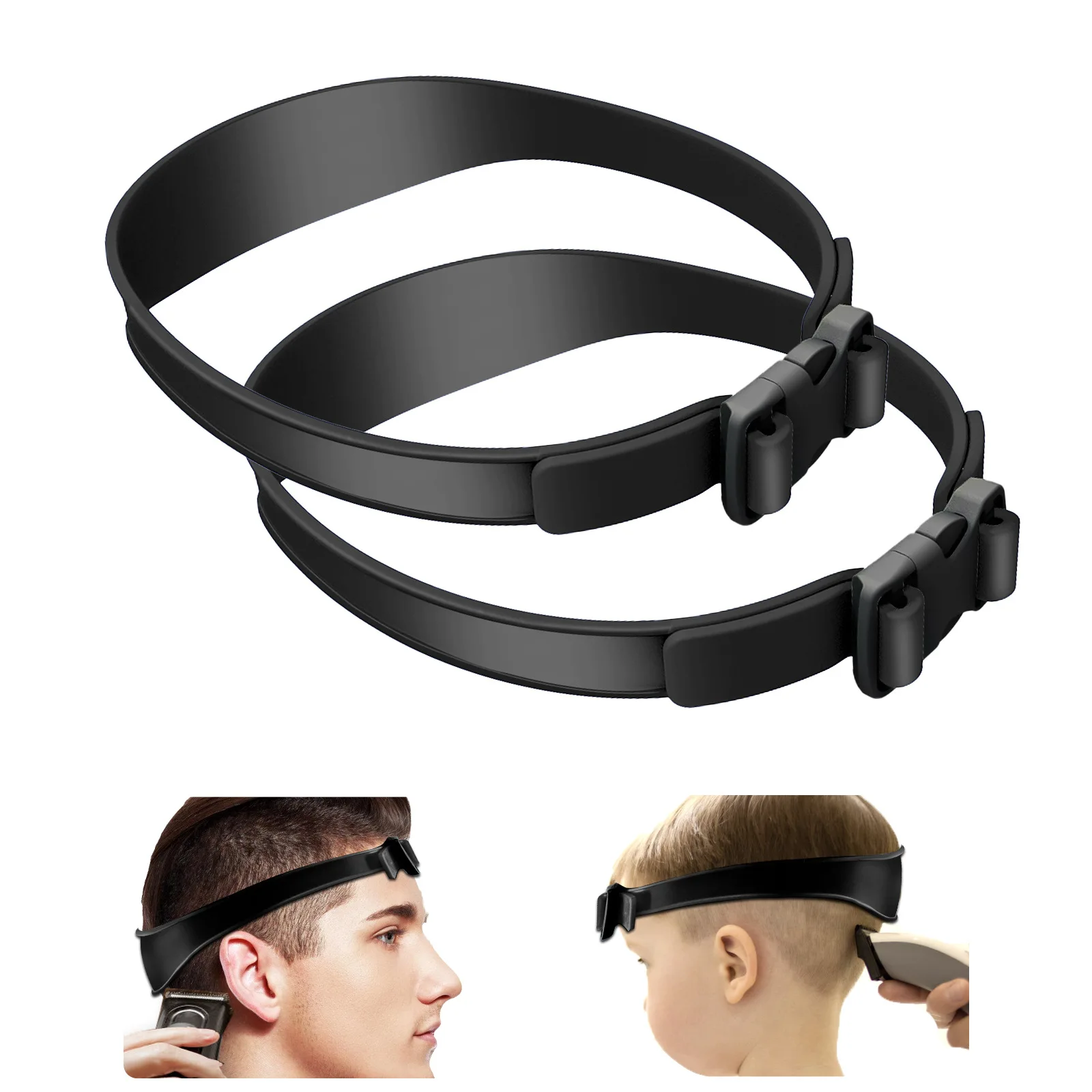 1Pcs Household curved silicone adjustable haircut strap collarband shaving template haircut haircut tool