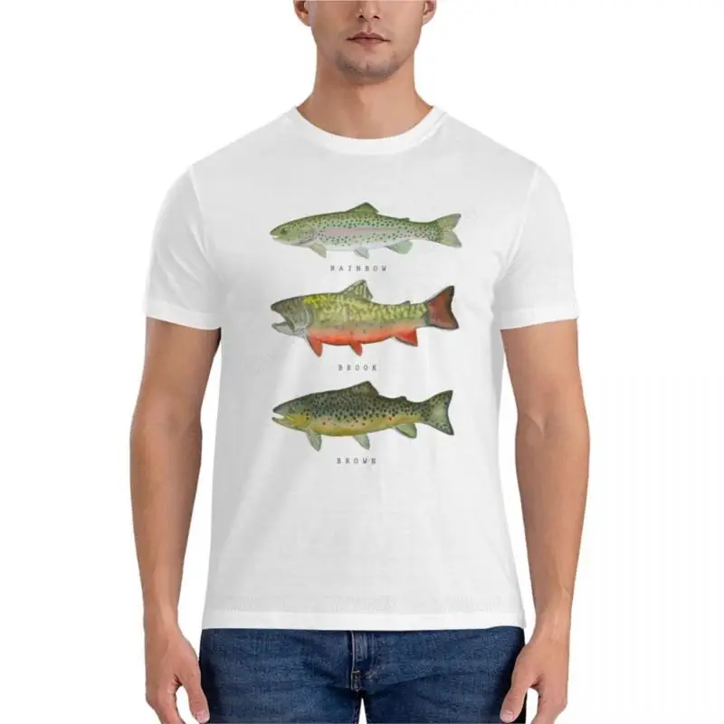 Trout Triad Classic T-Shirt mens cotton t shirts fitted t shirts for men mens vintage t shirts  shirt