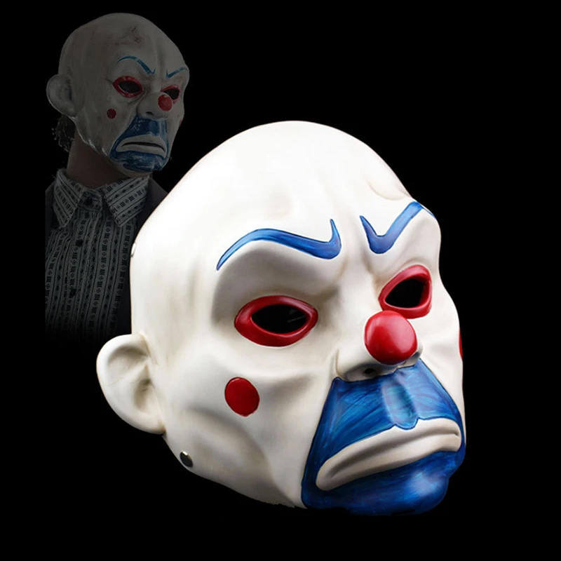 High Quality Resin Mask Collect Halloween Joker Robber Mask Adult Clown Dark Knight Scary Masquerade Party Cosplay Costume Props