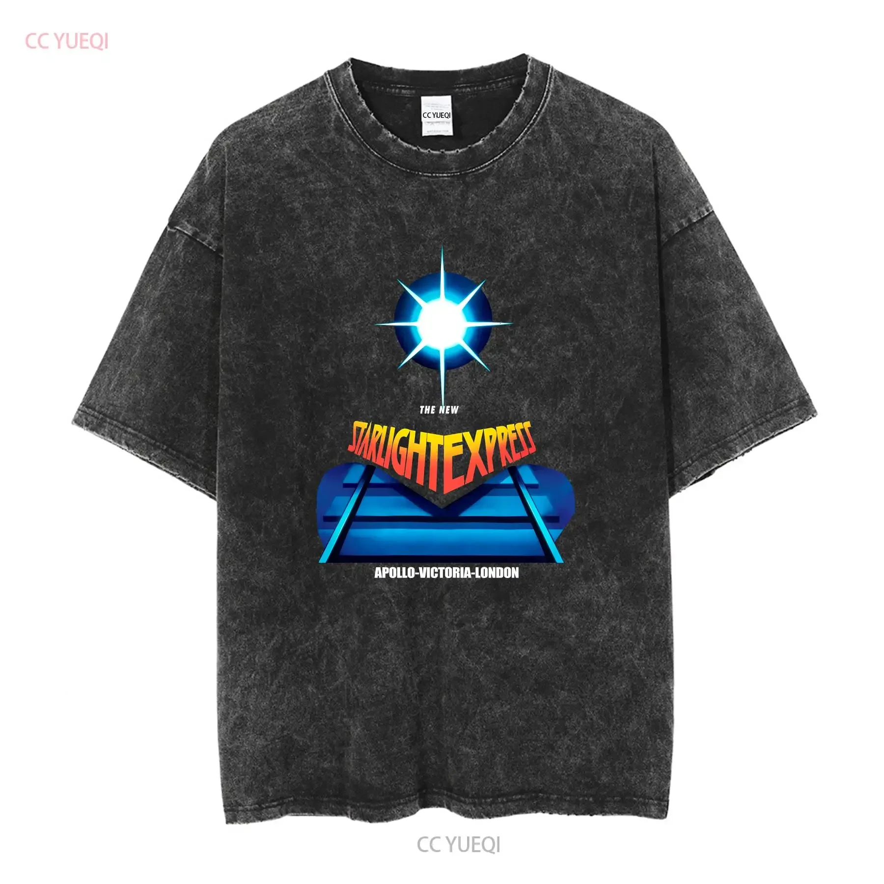 VINTAGE 1984 starlight express graphic T Shirt black XL VGC long or short sleeves vintage Washed Stretched Slightly Casual
