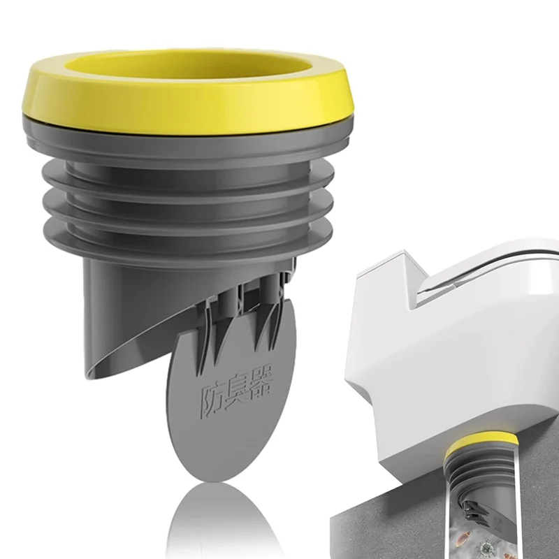 حلقات شمع شفاه المرحاض A44F مع صمام لمنع التدفق الخلفي - حلقة وعاء شمع سميكة تناسب خطوط نفايات 3.2-4 بوصة سهلة التركيب