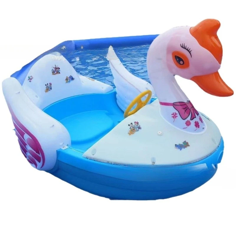 Lighting and music cartoon parent-child hand-cranked electric boat children's water play remote control timing rocking boat
