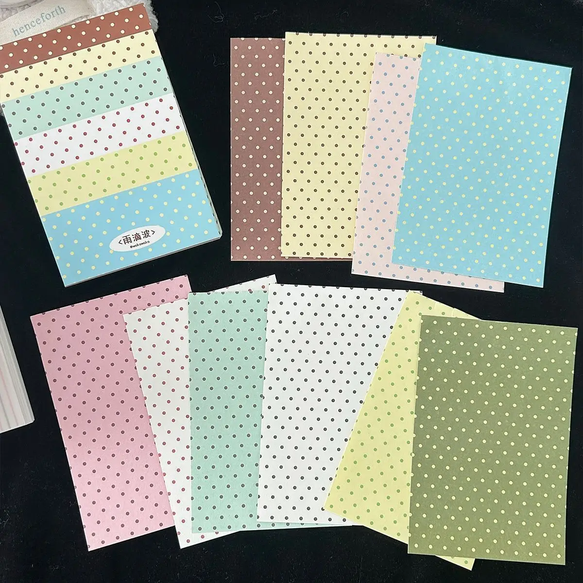 100 Blatt A7 Polka Dot Notizbuch, doppelseitig, zerreißbar, Scrapbook-Aufkleber, DIY, Tagebuch, Lernmaterialien, Hintergrundpapier – Detail 7