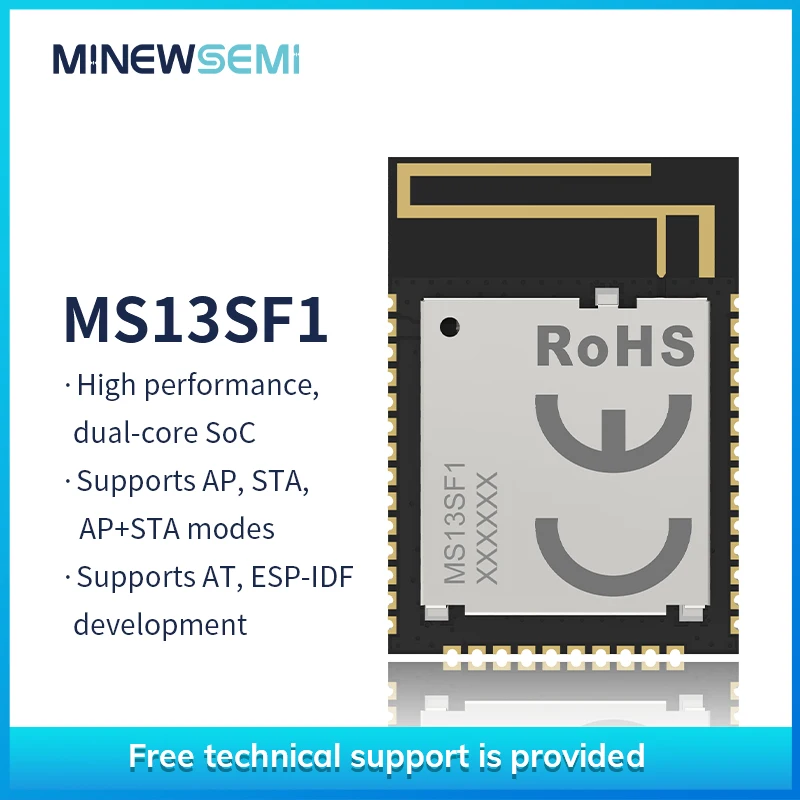 Minewsemi WIFI 4 8MB ESP32-D0WD-V3 AT Commands 21 GPIO Mesh Wireless Bluetooth 4.2 Communication Smart Wifi Module