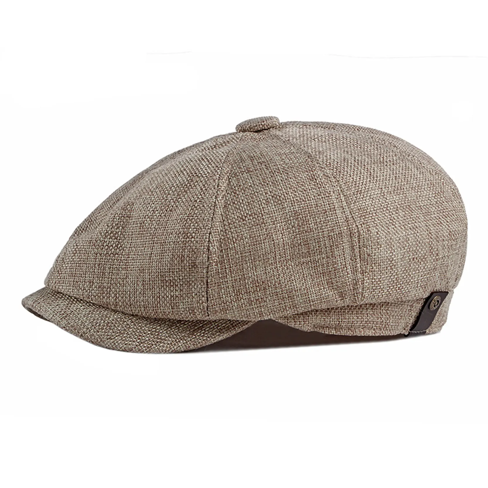 Men's Spring Summer Lightweight Breathable Faux Linen Ivy Newsboy Cabbie Gatsby Driving Beret Golf Sun Hat Cap For Outerwear