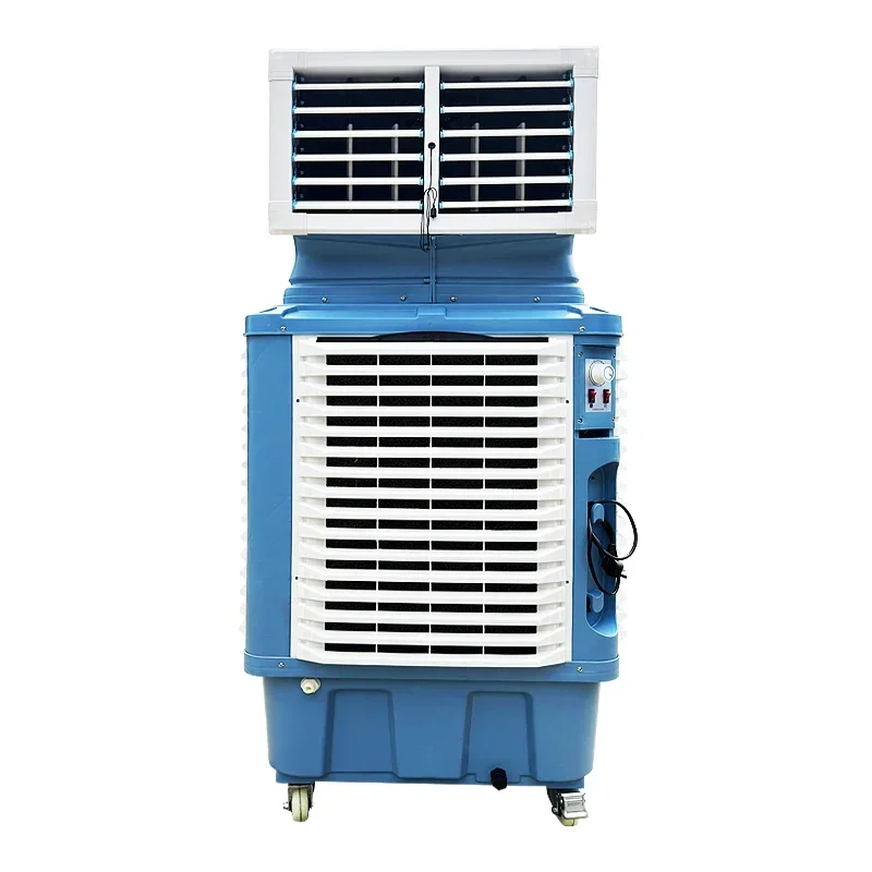 Portable floor standing three speed control blue color 220v 750w 18000m3/h industry evaporative air cooler