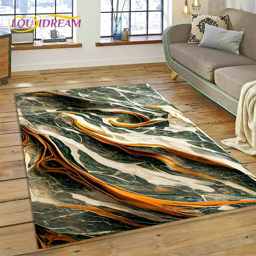 Luxurious Green Gold  Colour Marble Dream Carpet Rug for Bedroom Living Room Sofa Decoration,Children Game Large Decor Floor Mat