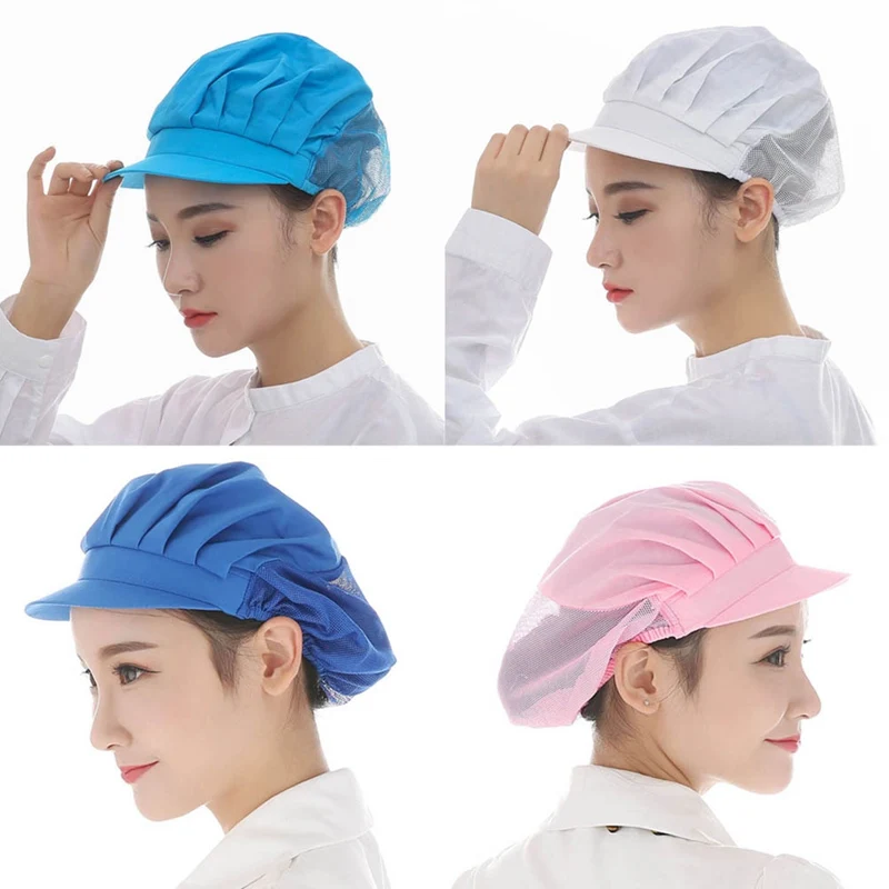 

Men Women Chef Cap Dustproof Cooking Caps Pet Shop Working Hat Breathable Mesh Hotel Elastic Kitchen Restaurants Work Hats