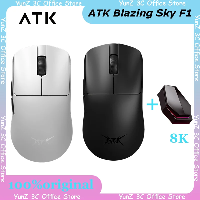 

Игровая мышь Atk Blazing Sky F1 Ultimate Paw3950, 8k, 8000 Гц, двойной режим, беспроводная, 38 г, сверхлегкая мышь Valorant Fps