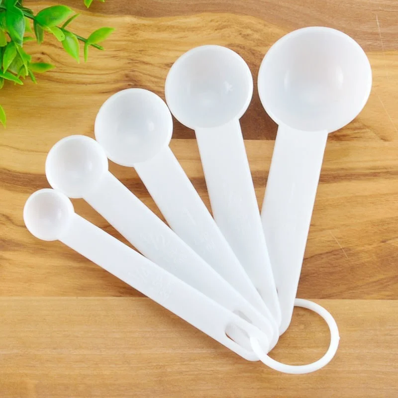 New 5Pcs/set 3 Colors Kitchen Measuring Spoon Coffee Teaspoon Sugar Scoop Baking Cooking Kitchen Measuring Cups with Scale Tools