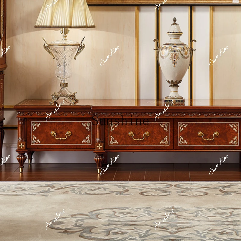 

Large solid wood TV cabinet wine cabinet combination living room furniture FT