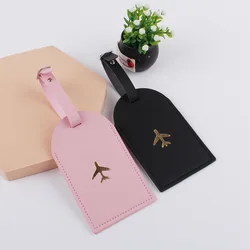 Portable PU Leather Luggage Tag Suitcase Identifier Label Bag Tags for Lunggage Boarding Bag Tag Travel  Voyage Accessories