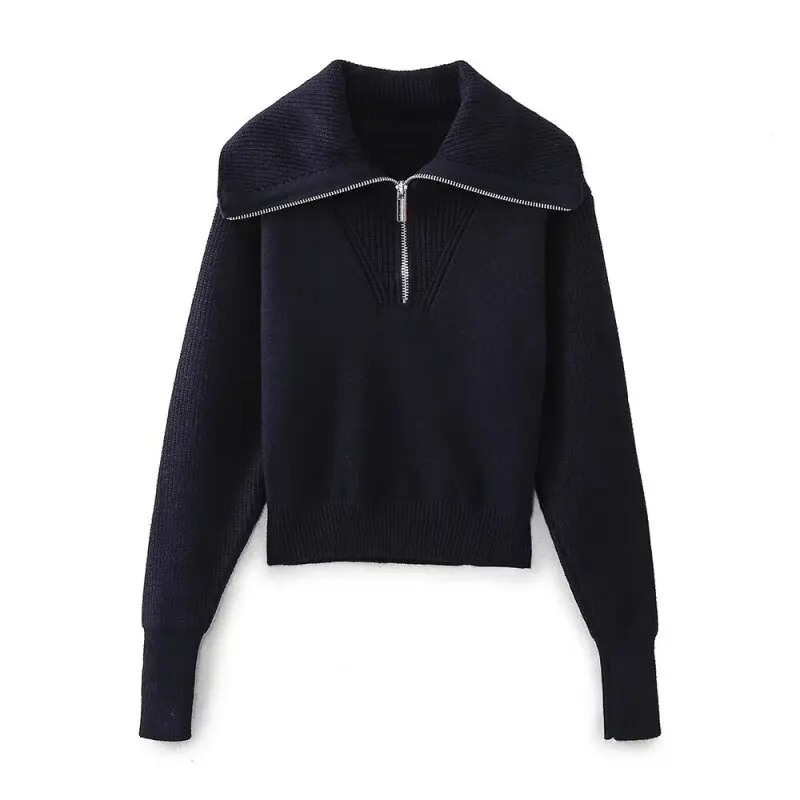 

Women's Autumn High Street Zipper Trim Slim Fit Knitwear Cardigan Coat New Arrival