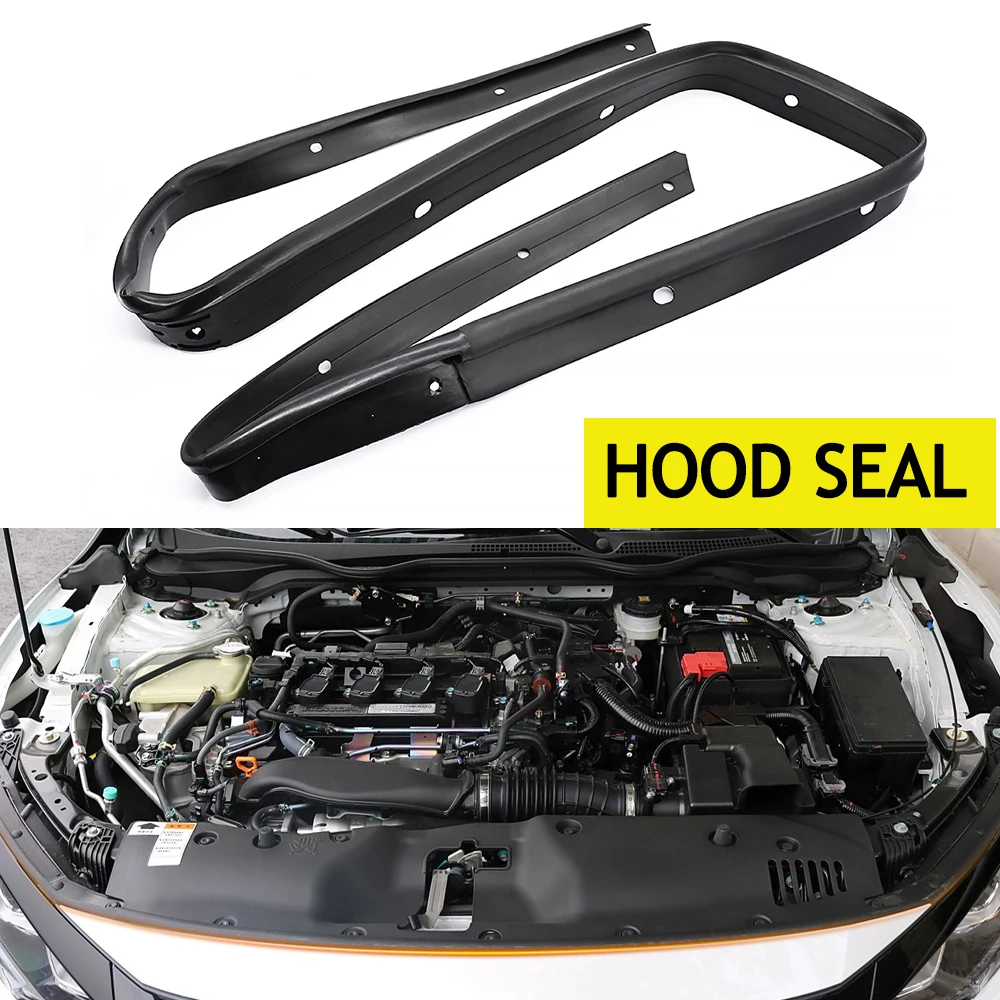 

Для Honda Civic 2016 2017 2018 2019, уплотнительная прокладка капота автомобиля, черная резиновая полоса капота двигателя, аксессуары # 74146-TBA-A01