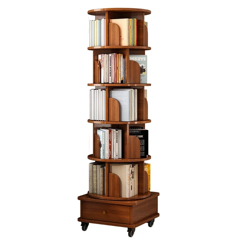 Drawers Corner Bookcase Mobile Bookends Rotating Storage Bookshelf Nordic Bibliotheque Etagere Rangement