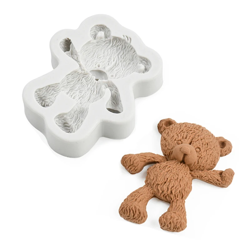 

3D Fuzzy Bear Design Silicone Mold Fondant Chocolate Mould DIY Clay Model Cake Decorating Tools Kitchen Accessories Bakeware