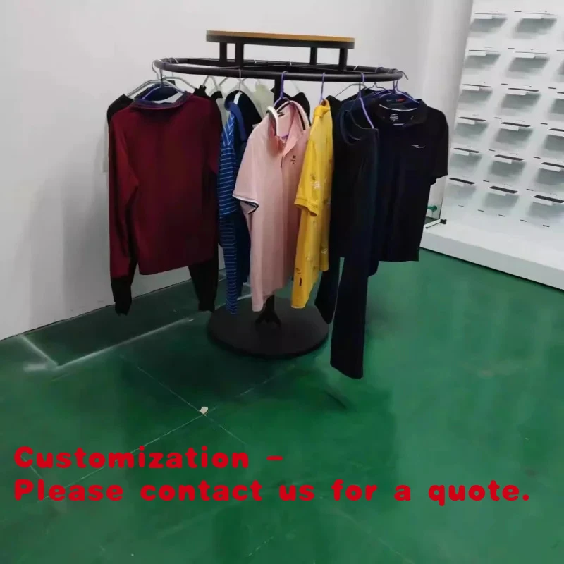 custom.Hot Selling Thickened Metal Clothing Shop Metal Round Clothes Hanger Stand Display Rack Retail Stores
