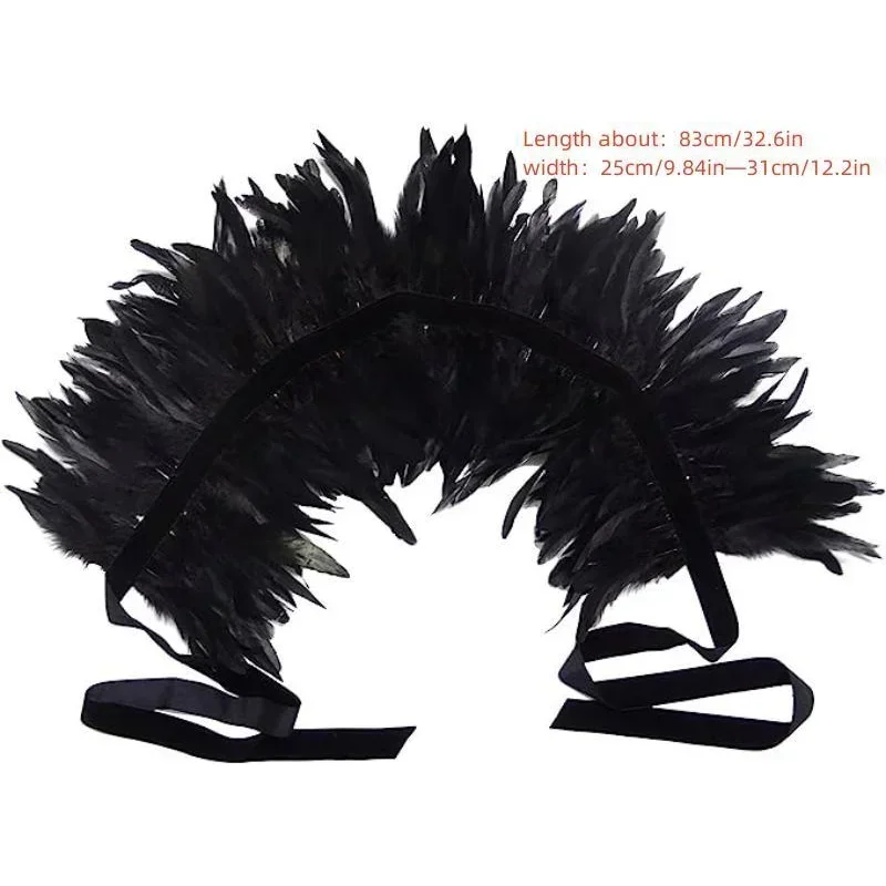 Gothic natural feather shawl feather scarf Halloween, carnival party costume role play holiday party bar stage costumes props