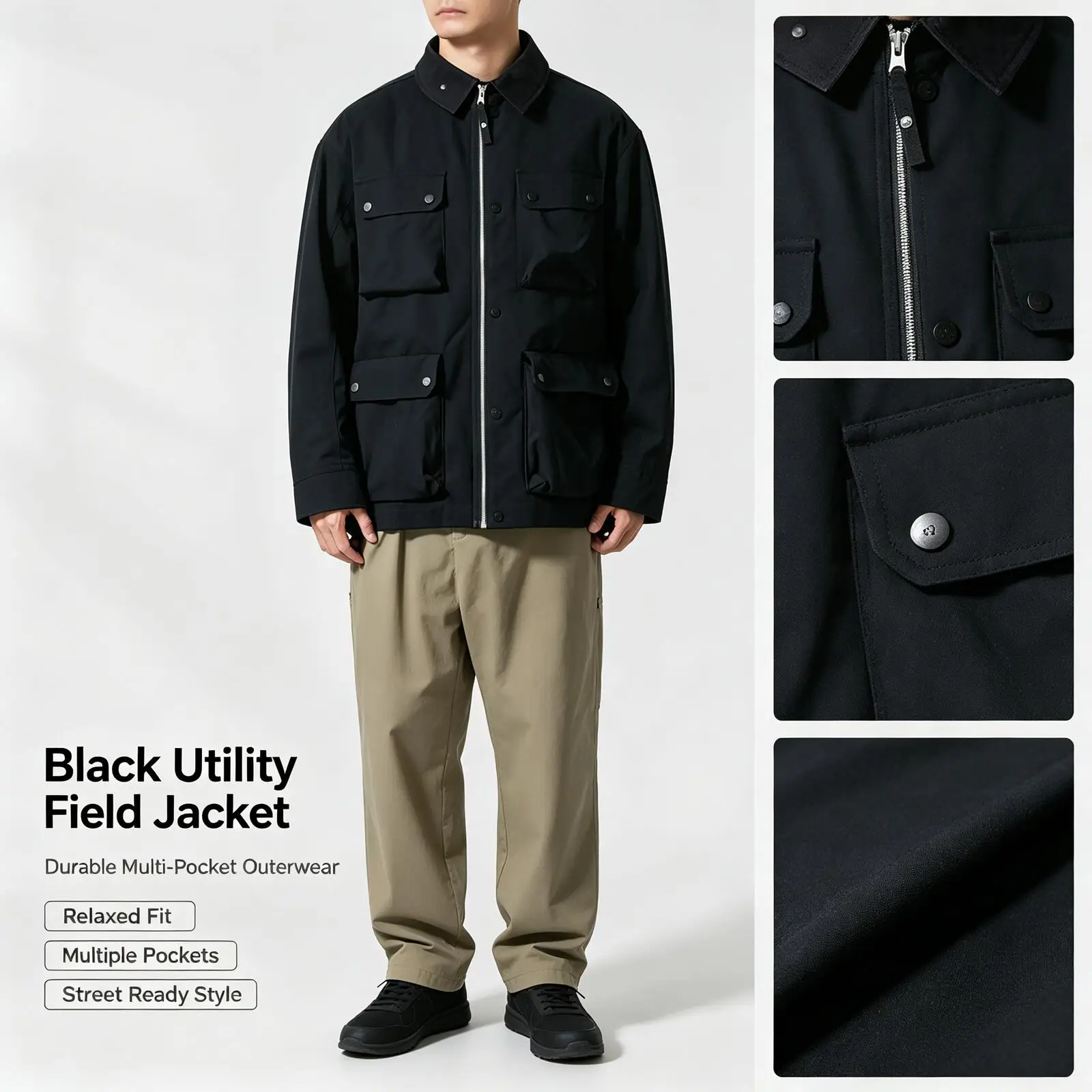 Under Armour Men's Sportswear Loose Work Outdoor Windbreaker Fashion Lapel Casual Jacket 6012760-001