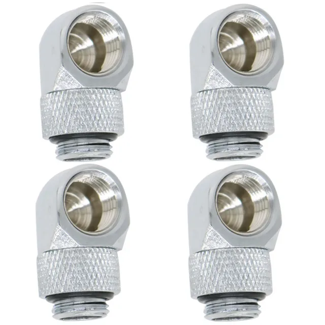 

G1/4 резьбовой адаптер 90 градусов, 4 шт., латунные вращающиеся фитинги для компьютера, разъемы системы водяного охлаждения, водяное охлаждение