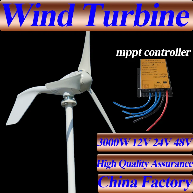 

Factory Cheap Wind Energy Generator for Home Free Power Turbine Horizontal Windmill With MPPT Controller