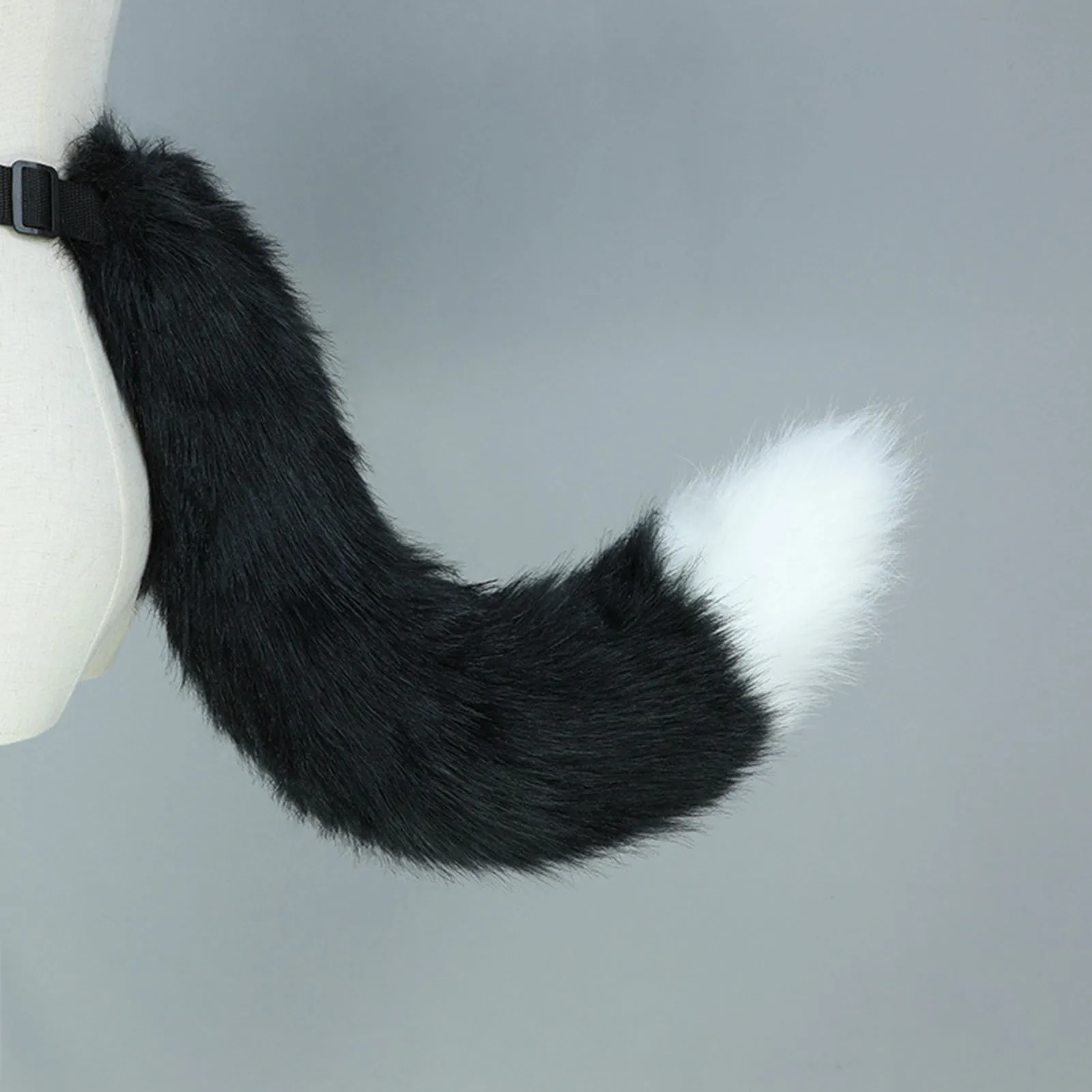 1Pc 49cm Bendable Fox Tail with Adjustable Belt Soft Faux Fox Tail Japanese Style Faux Fur Fox Wolf Tail Cosplay Props for Party