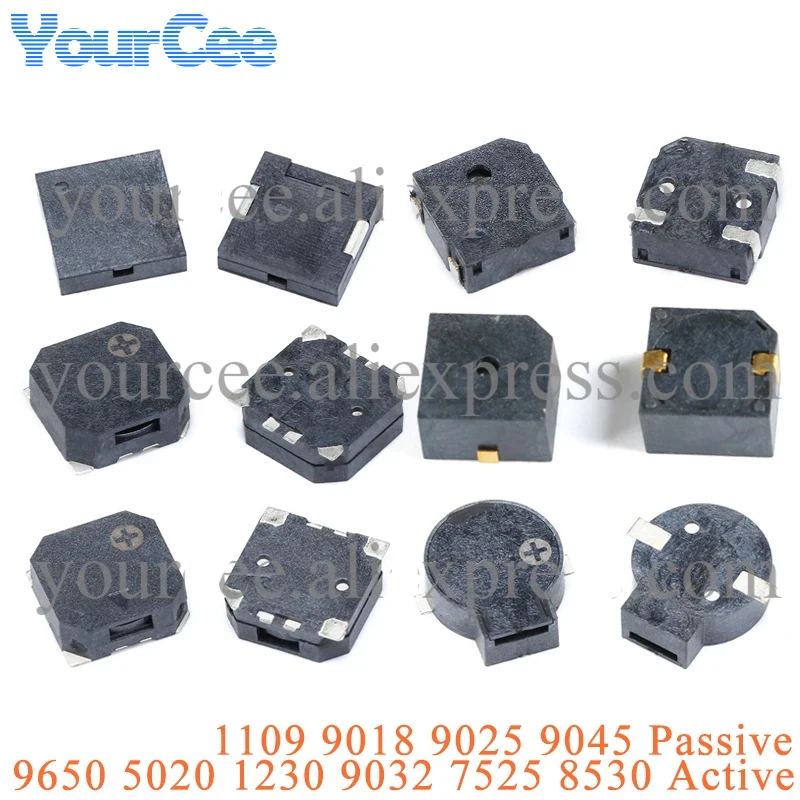 10PCS Mini SMD Buzzer 8630 1109 9045 9025 9018 5020 1230 9032 7525 8630 Passive 9650 Active Magnetic Buzzers Speaker Loudspeaker