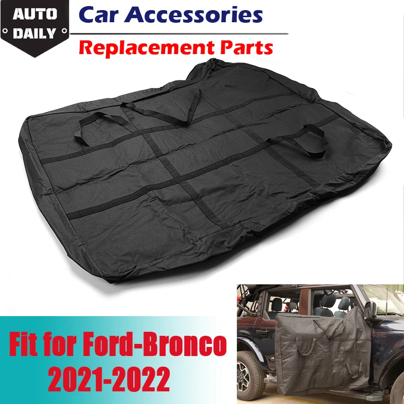 

Rhyming Black Front Door Storage Bag Hard Door Foldable Protector Pocket Fit For Ford Bronco 2021 2022 2/4 Door Car Accessories