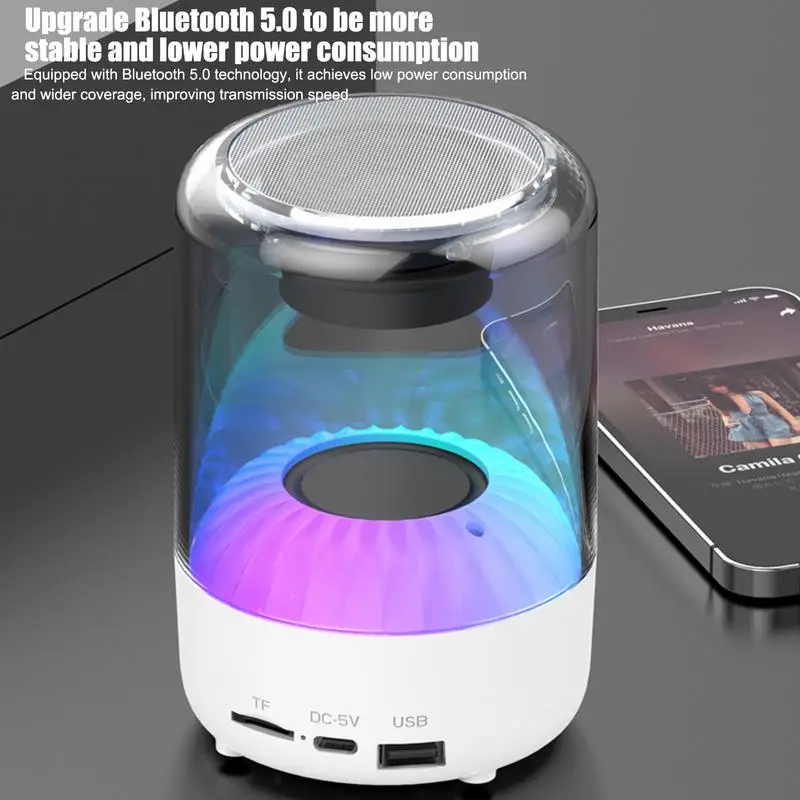 Portable Wireless Speaker Loud Speaker With Multi-Colors Rhythm Lights Travel Speaker Stereo Sound Electronic Gadgets For Living