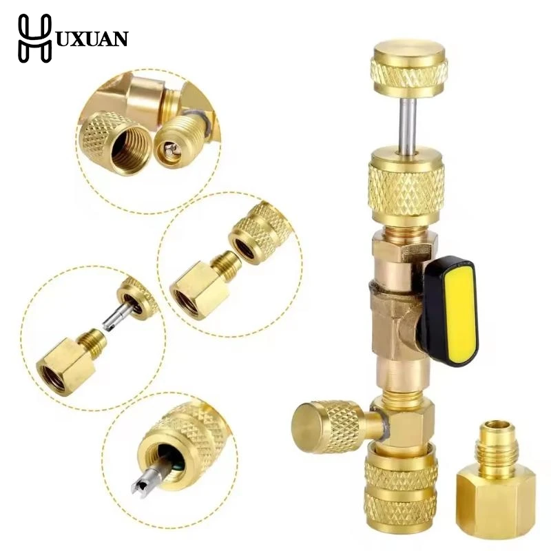 

【NEW】1 Set For R22 R410a R134A R12 R32 Refrigerant Valve Core Remover Installer Kit With 1/4" & 5/16" Port Schrader Valve Tool