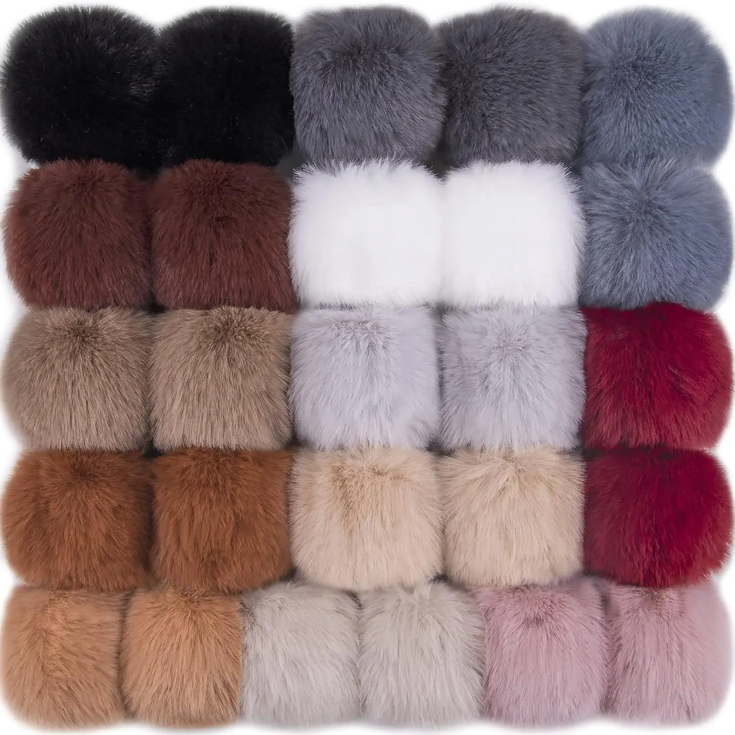 10Pcs 7cm Faux Rex Rabbit Fur Pompon Balls Sztuczne puszyste miękkie pompony DIY Pom Poms Ręcznie robione odzież Szycie Rękodzieło Materiały