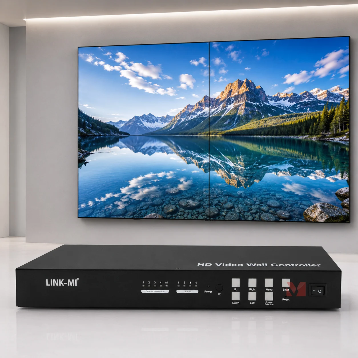 HD Video Wall Controller Mixed Input HDMI VGA USB Processor 2x2 Video Wall Processor 1080P Display Controller RS232 IR Control