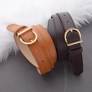 Women's belt Fashion Pin Birch Fine Belt Genuine Luxury Soft Women's Belt with Wind -Tasting Pants Plutonian Leather Belt 10 Main Sales Women's Bermuda Tailoring - №4