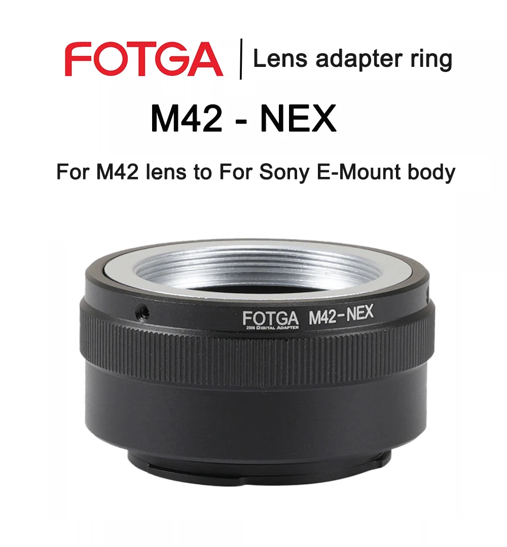 

FOTGA Adapter ring M42 42mm Lens to For Sony E-Mount NEX-7 6 5 A7 A7R II A6500 A6300 ZV-E1 ZV-E10 II Adapter ring With/no Baffle