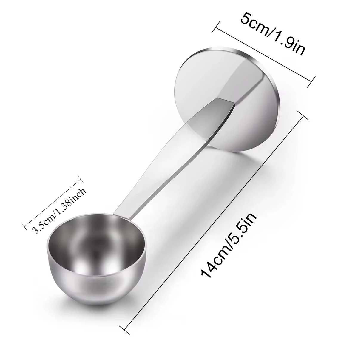 1Pc 2-in-1 Stainless Steel Coffee Scoop,Tamping Dual-Purpose Coffee Spoon Powder Hammer Tamper for Measuring and Tamping
