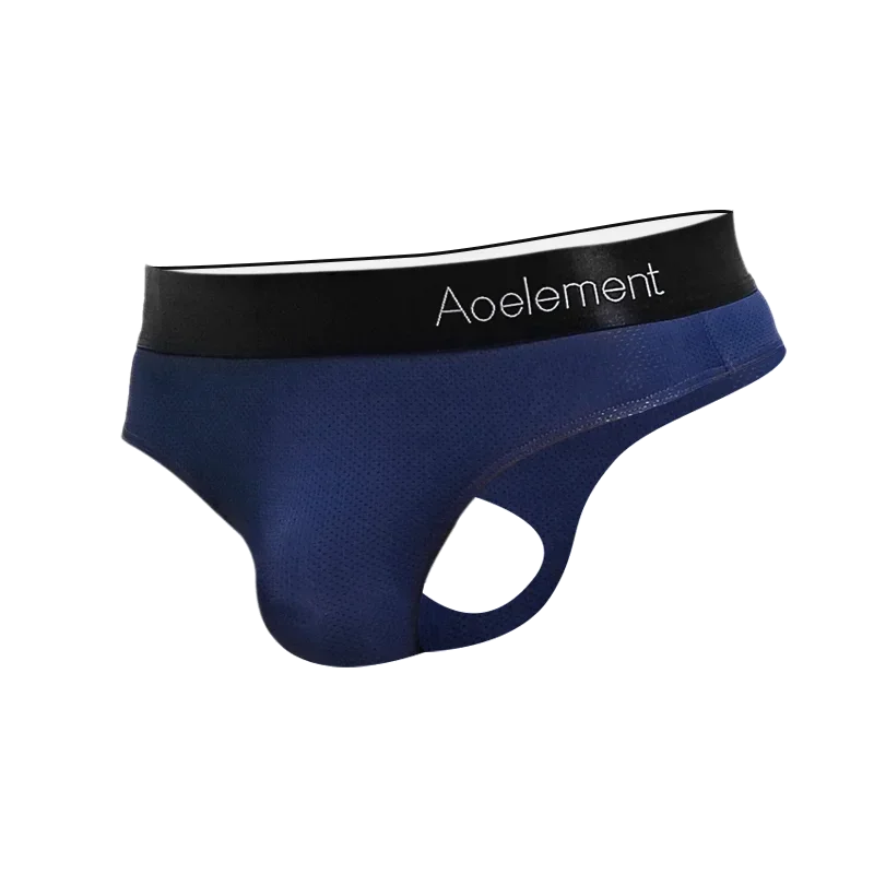 5 قطعة سراويل T للرجال منخفضة الارتفاع بلون سادة على شكل حرف U محدبة مرنة ضيقة من الحرير الجليدي ، سراويل على شكل حرف T ناعمة وكاشفة للأرداف قابلة للتنفس