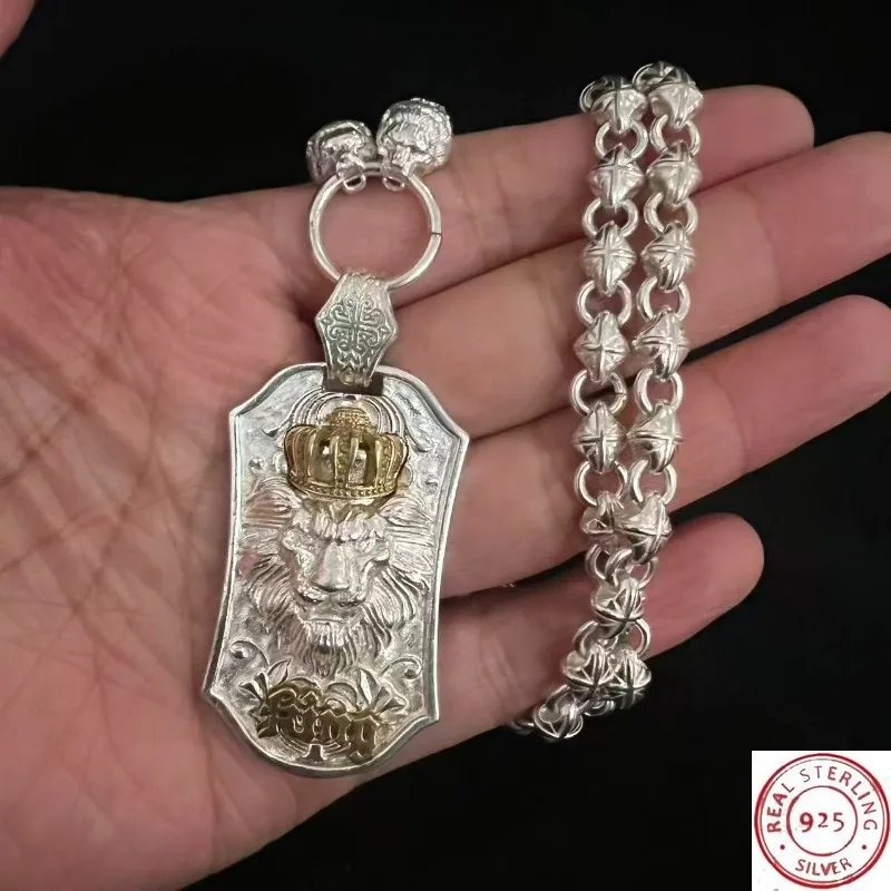 

925 Tibetan Silver Lion King Beast Pendant, Premium Exquisite Handcrafted, Vintage Ethnic Amulet Jewelry