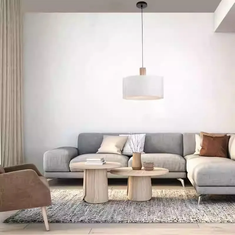 Modern Linen Chandeliers Nordic Bedroom Bedside  Decorative Lamp Indoor Living Room Restaurant Lamp