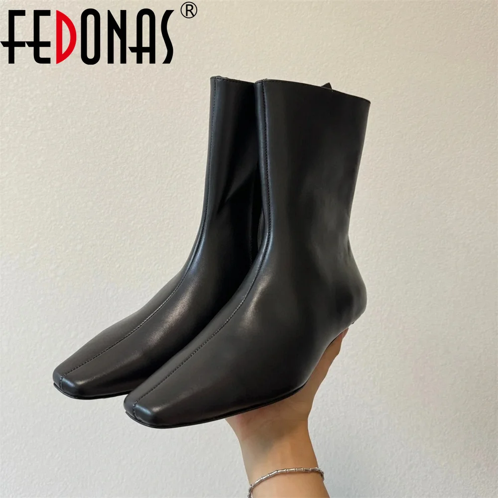 FEDONAS/женские ботильоны из натуральной кожи, элегантная модная короткая обувь на высоком каблуке с котенком, женские теплые осенне-зимние рыцарские сапоги
