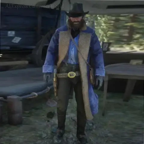 Juego Arthur Morgan abrigo disfraces Cosplay RDR2 Anime estilo occidental sombreros mediados de modelos chaquetas Halloween para hombres y mujeres