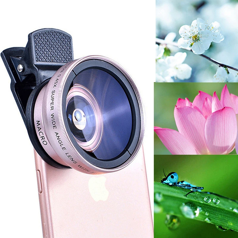 Mobile Phone 37MM 0.45X 49UV Super Wide-angle + Macro Lens For Mobile Camera For Phone Cell Phone Accessories Smartphone Support